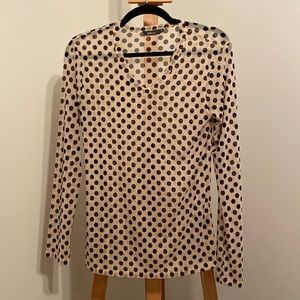 Mesh Polka Dot Long sleeve Top